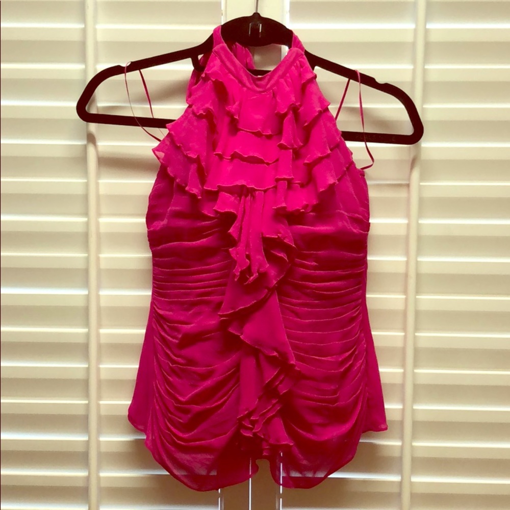 Express silk magenta blouse